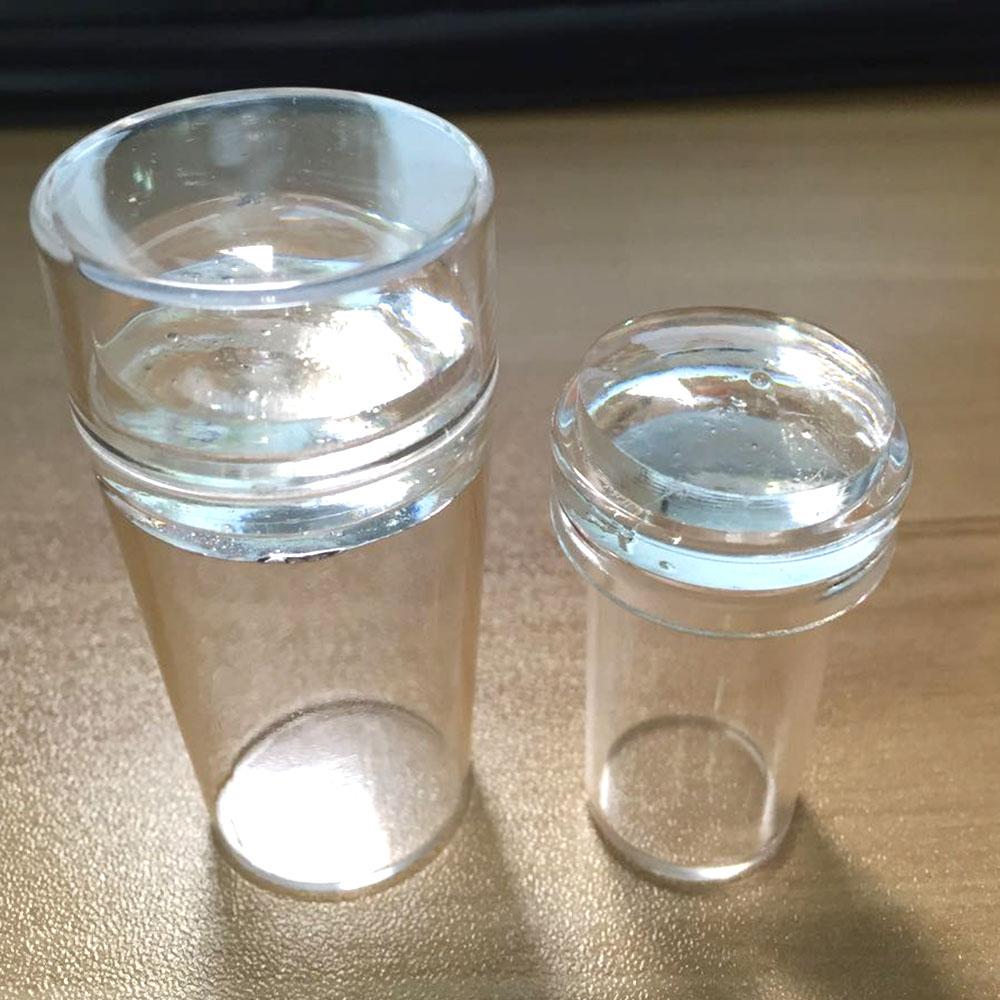 1pcs Transparent Silicone Nail Art Stamping Kit French Design For Manicure Plate Stamp Polish Seal Two Side Stamper Scraper Tool