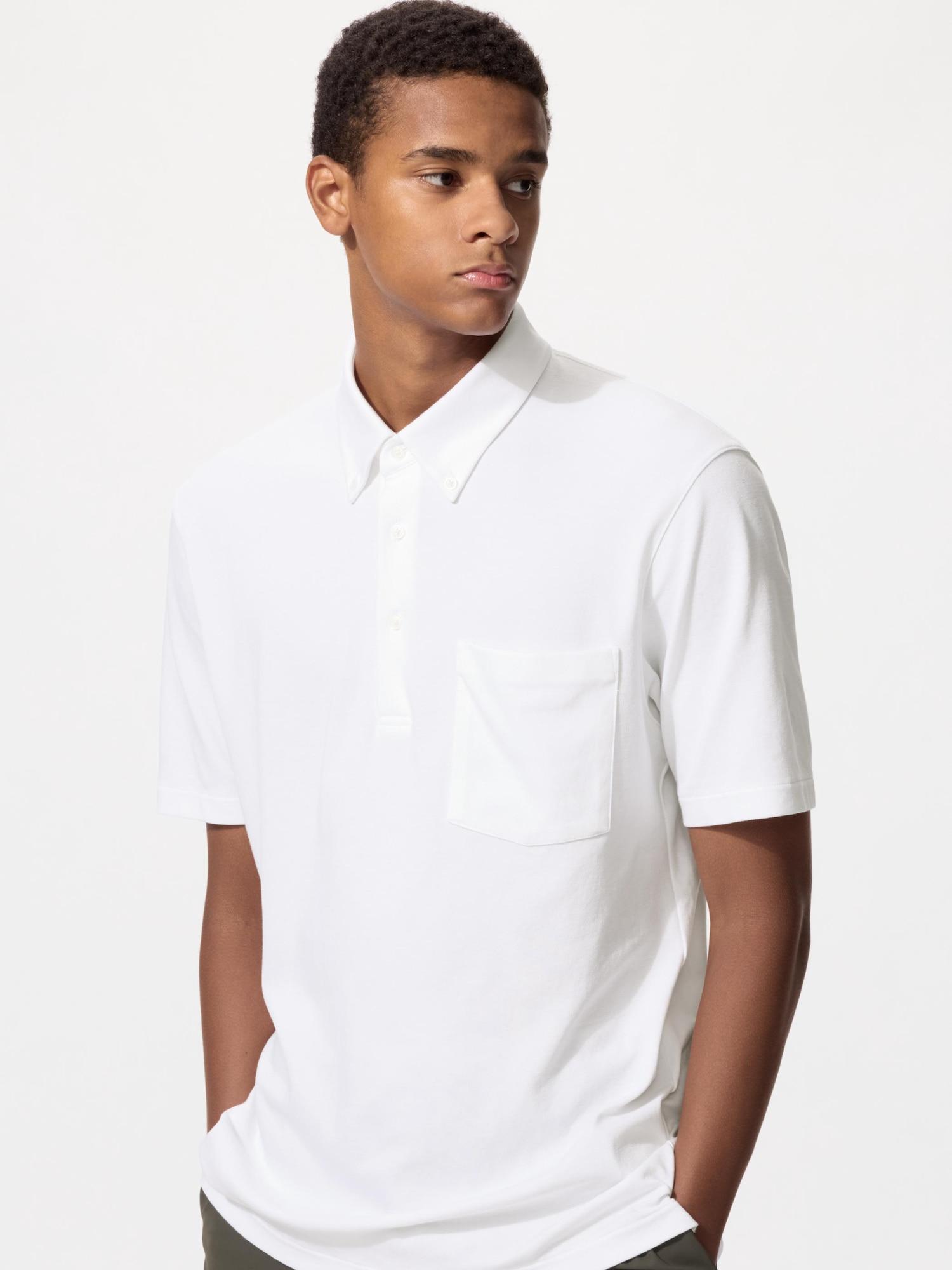 

Uniqlo Japan Air Rhythm Kanoko Поло Рубашка на пуговицах с коротким рукавом 00 WHITE/XS