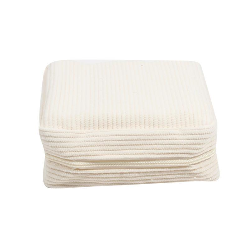 Women Portable Mini Corduroy Sanitary Napkins Storage Bag Travel Solid Color Cosmetic Toiletry Pouch with Zipper