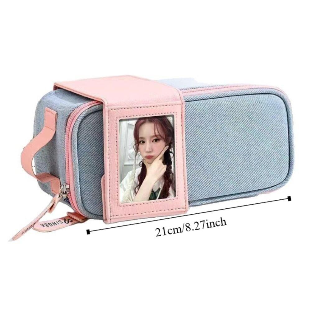 Solid Color Large Capacity Pencil Case Simplicity Design Pen Organizer Scrapbook Storage