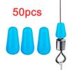 50Pcs/lot Anti-winding Rubber Space Bean High Quality Sea Carp Fly Fishing Blue Rubber Oval Stopper Fishing Float Fishing Bobber