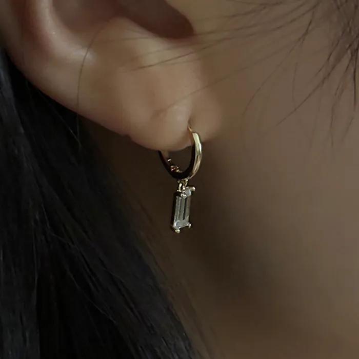 14k Oblong earrings