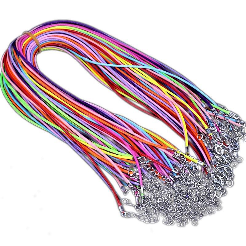 Black Leather Necklace Rope with Lobster Clasp - DIY Jewelry Accessory