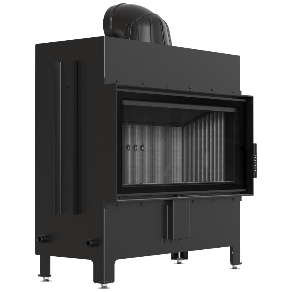 Steel fireplace KRATKI LUCY 16 kW Ø 200 black thermotec self closing door