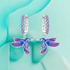 Orstarry 925 Silver Blue Purple Bird Drop Earrings Women Earrings Charm Fashion Birthday Party Jewelry Fine Gift Aretes
