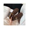 Sheepskin Version of Cloud Single Shoes with Round Head and Feet, Soft Waxy and Versatile Women's Small Leather Shoes