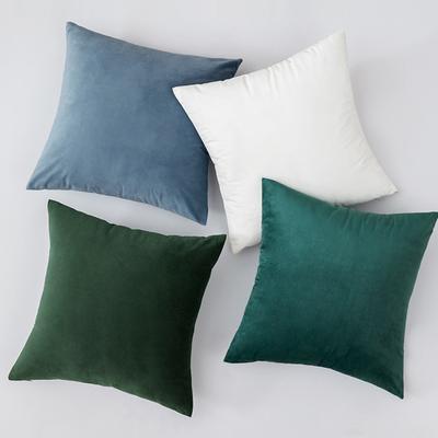 Velvet Pillow Sofa Cushion Solid Color Bedside Backrest Home Fabric Living Room Plush Pillow Ins Style