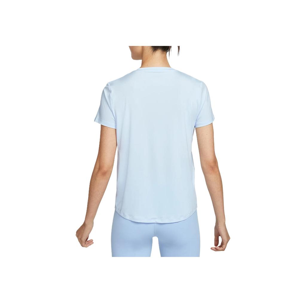 Nike Dri-Fit Wygodny Jednolity Kolor Prosty Wszechstronny Oddychający Szybkoschnący Regularny T-shirt Damskie Topy Niebieski FN2799423