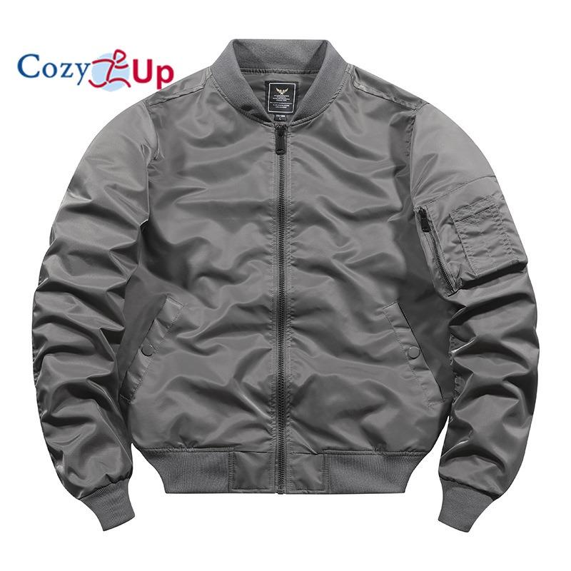 Cozy Up Men's Bomber Jacket Lightweight Casual Spring Fall Windbreaker Zip Up Coat with Pocket
