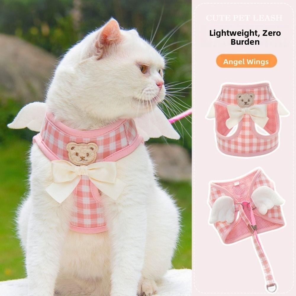 Breathable Cat Dog Harness Set Comfortable Cat Leash Pet Supplies Dog Traction Rope Walking