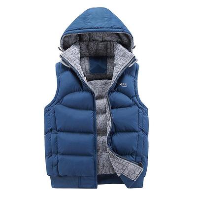 Herrenjacke, ärmellos, Veste Homme, Wintermode, Freizeitmäntel, Herren, mit Kapuze, Baumwolle, gepolstert