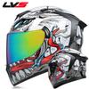 LVS Full Face Motorcycle Helmet Men Women ABS Dual Lens Winter Electric Bike Bluetooth Compatible All Season