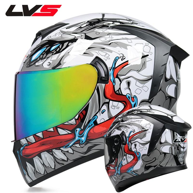 LVS Full Face Motorcycle Helmet Men Women ABS Dual Lens Winter Electric Bike Bluetooth Compatible All Season