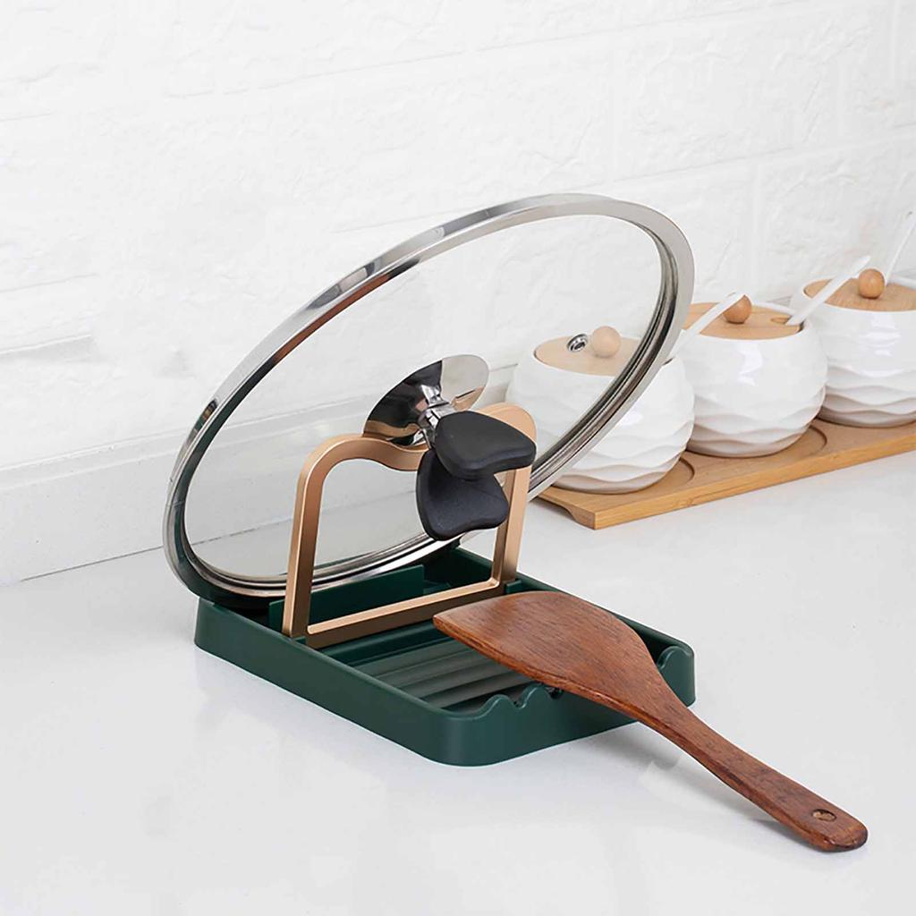 Spatula Rest Pot Lid Holder Plastic Multifunctional Countertop Spoon Pot Lid Rest for Kitchen
