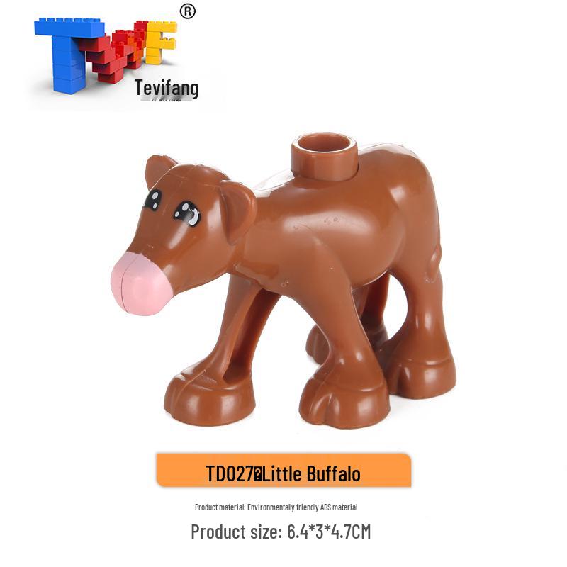 Large Particle Building Blocks: Compatible Prairie Ocean Animal Farm Educational Toys for Kids