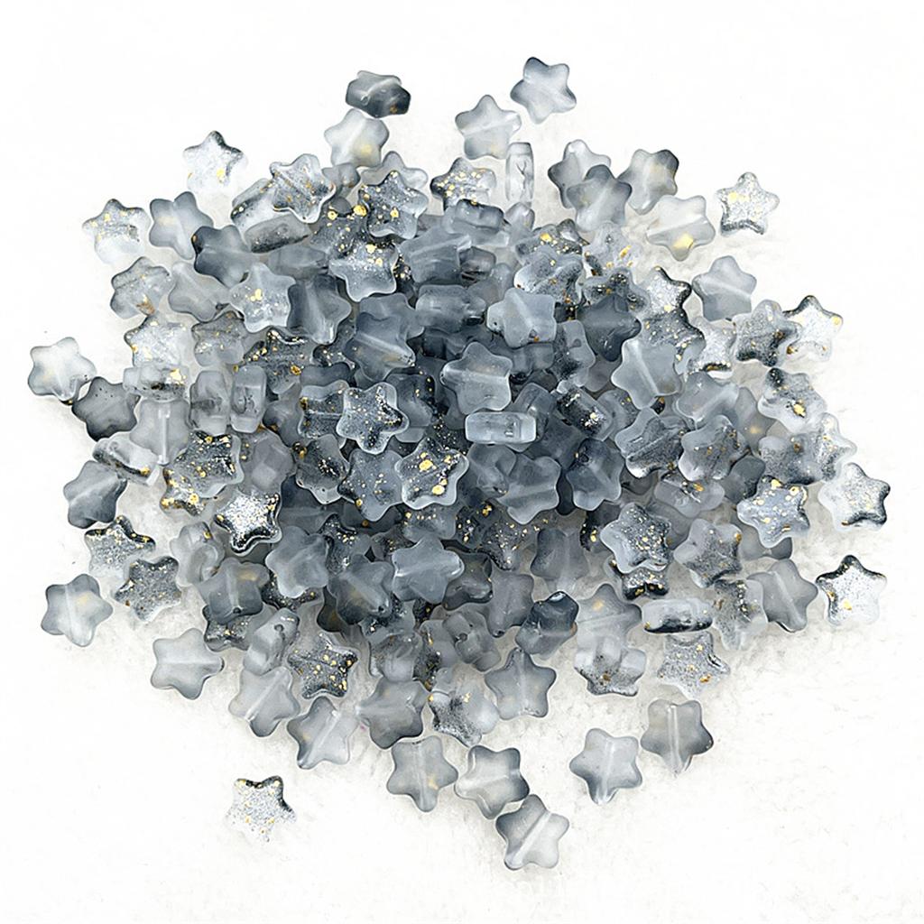Colorful 30pcs 8mm Mini Polychrome Cute Gradient Five-pointed Star Glass Beads Loose Spacer Beads Jewelry Making DIY Handmade