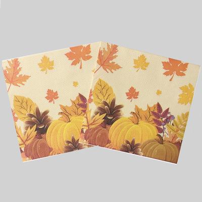 20 peças 33*33cm Disco de Ação de Graças Osso Bart Papel Amarelo Abóbora Folha de Bordo Impressão Decoração de Festa Papel Jogo Americano