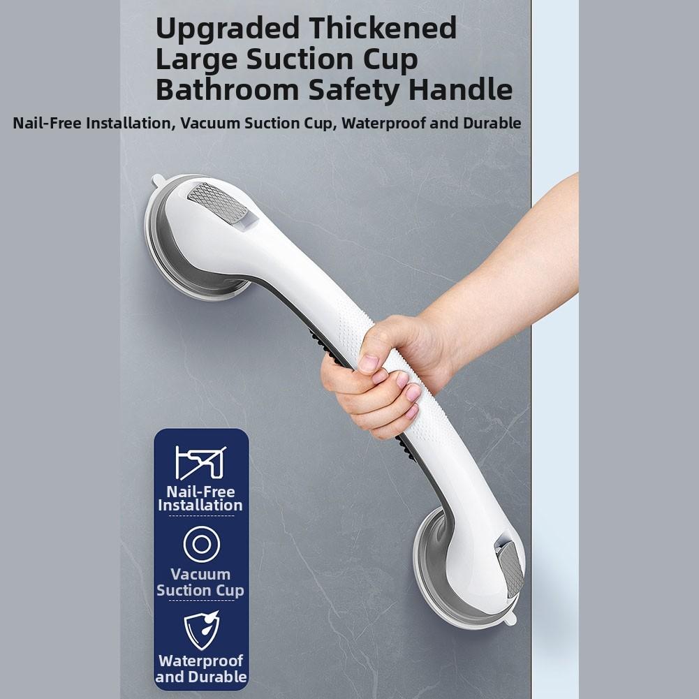 2pcs Extra-Strong Suction Grab Bars Safety Handles No Drill Installation For Home Bathroom Accessories
