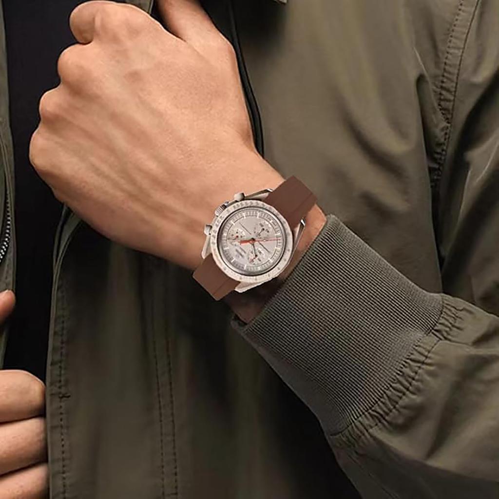 20mm Horlogeband voor en Rubberen Horlogeband met Siliconen Waterdicht en Inclusief Verstelgereedschap en Veer Omega, Swatch, MoonSwatch, Omega,