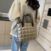 Quilted Padded Tote Bag Nyl Solid Color Satchel Puffer Crossbody Bag Women Shoulder Bags Ladies Large Capacity Handbag