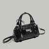 2025 New Sweet and Cool Heart-Shaped Bow Handbag for Women, Unique Textured Ballet Bowling Bag, Shoulder and Crossbody Bag