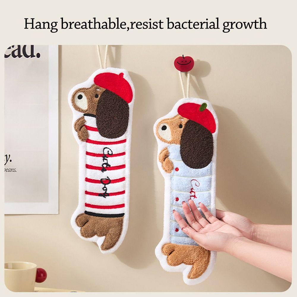 

Embroidery Hanging Towel Dachshund Small Towels New Hand Towel червоний