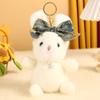 Animal Plush Bunny Keychain Bowknot Backpack Pendant Furry Cartoon Rabbit Keyring  Gift