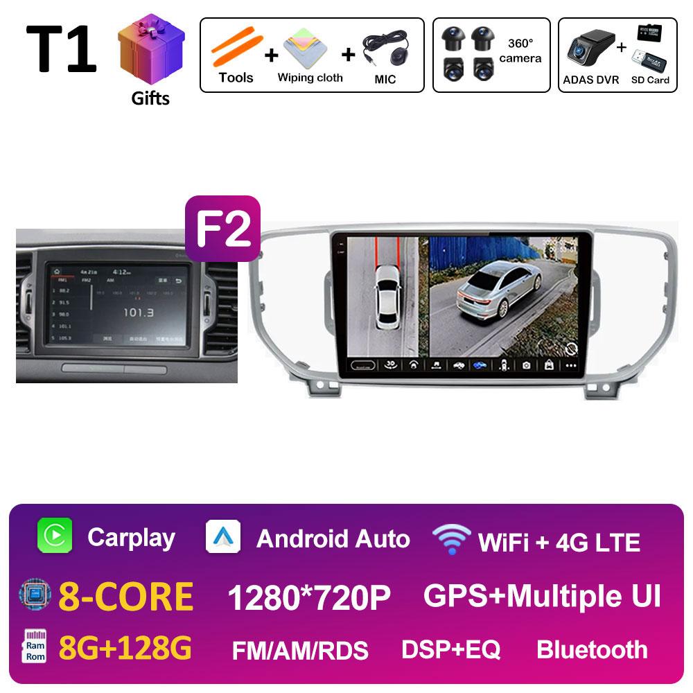 Bluetooth Android 14For KIA Sportage 4 QL 2016 2017 2018 Navigation GPS Car Radio Video Player Wireless Carplay WIFI Accessories