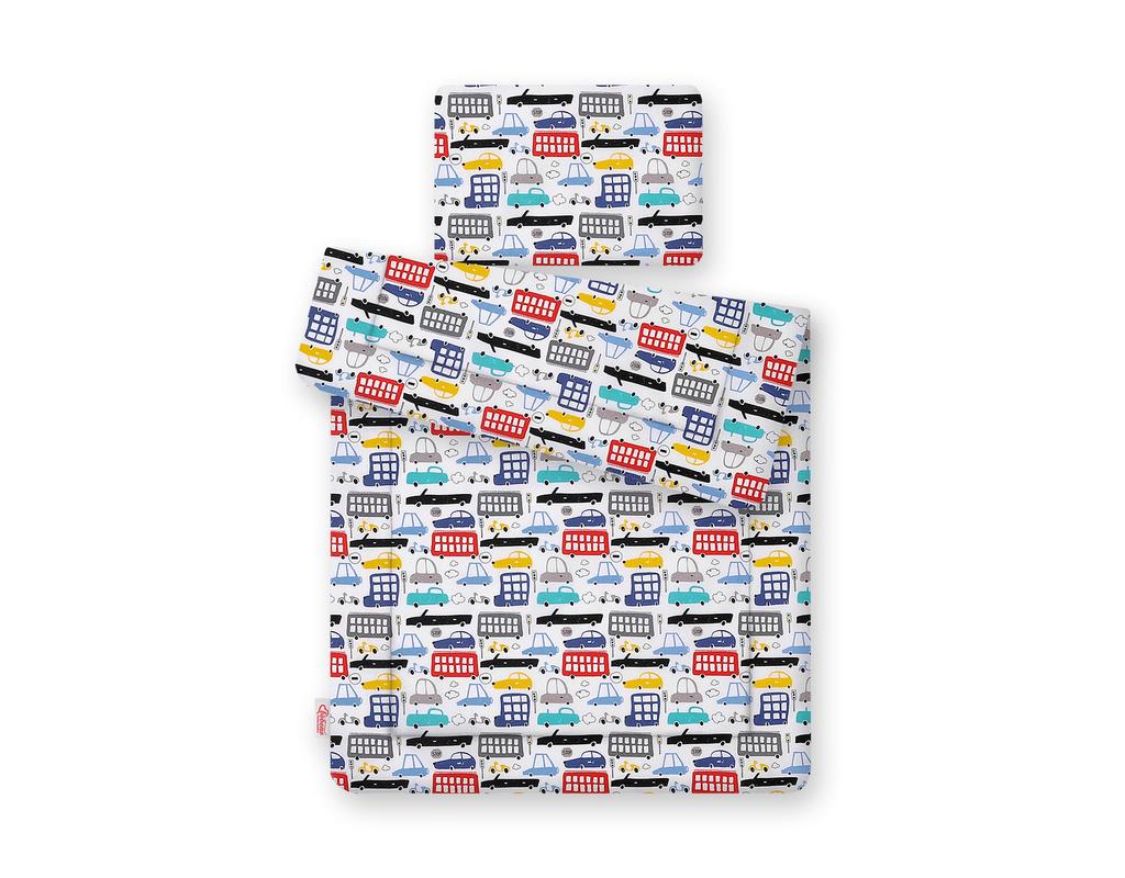 Baby bedding set with filling, 2 pieces, 75x100cm NEWBORN - colorful cars