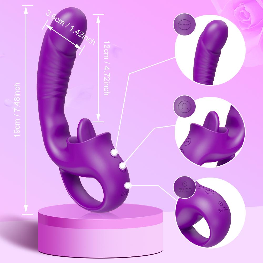 Vagina Vibrator Tongue Licking Clitoris Ctimulator Vibration Dildo Vibrator Masturbation Tools for Women Sexy Adult Toys 18