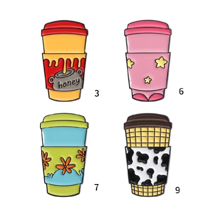 Trendy Cartoon Cup Brooch Crafted From Sturdy Alloy Elegant Badge Pin Adds A Playful Touch To Any Ensemble
