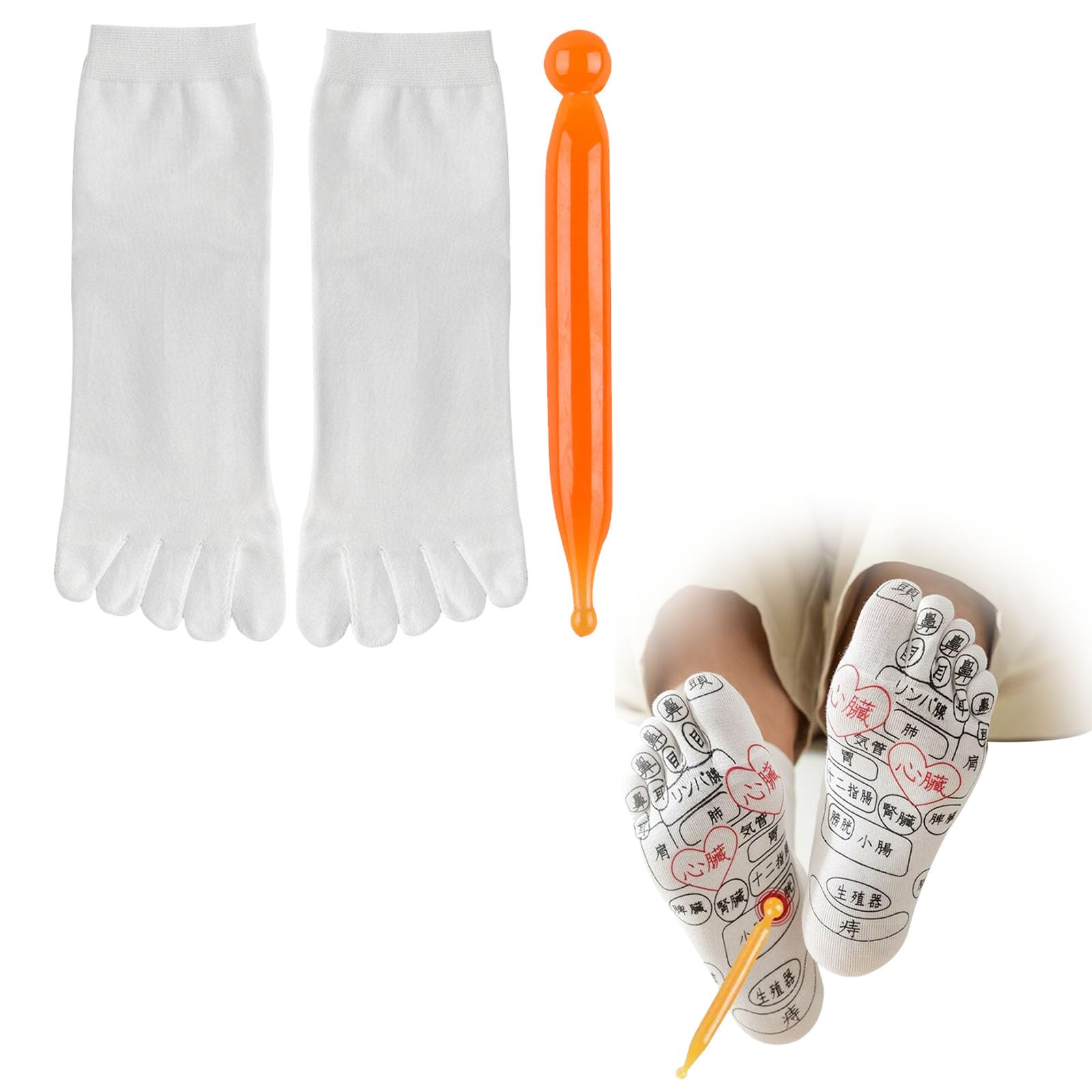 

Coollooda Foot Reflexology Socks with Massage a Tool for Relieving and Effective Foot Massage Stick, Self-Relief Fatigue, Breathable, Soft,