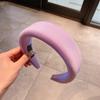 Fascia Estiva Monocolore Coreana con Bordo Ampio e Testa in Spugna per Donna - Accessorio per Capelli Sottile per la Parte Superiore del Cranio