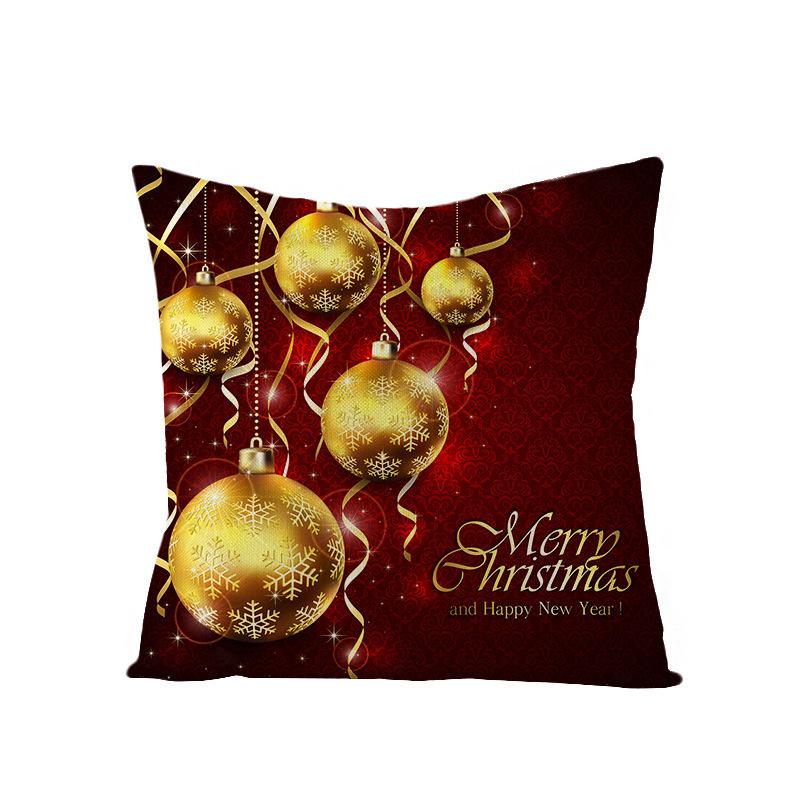 New Christmas Pillow Cover Printed Decorative Cushion Cover Home Sofa Cushion Linen Sofa Back