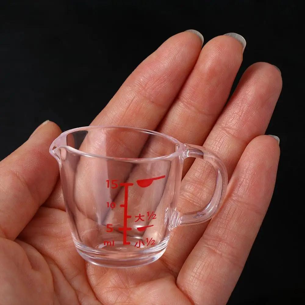 2pcs Baking Measuring Cup Small Milk Cup Mini Graduated Coffee Measuring Cup Pointed Beaker 15ml