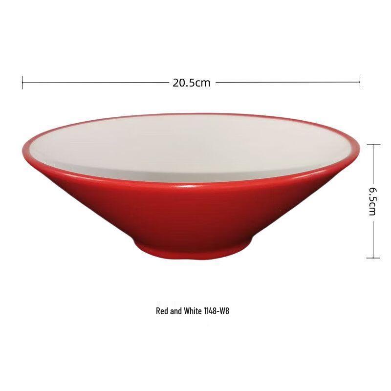 Jijun Restaurant Melamine Noodle Bowl - 8-inch, 900ml (10-Pack)