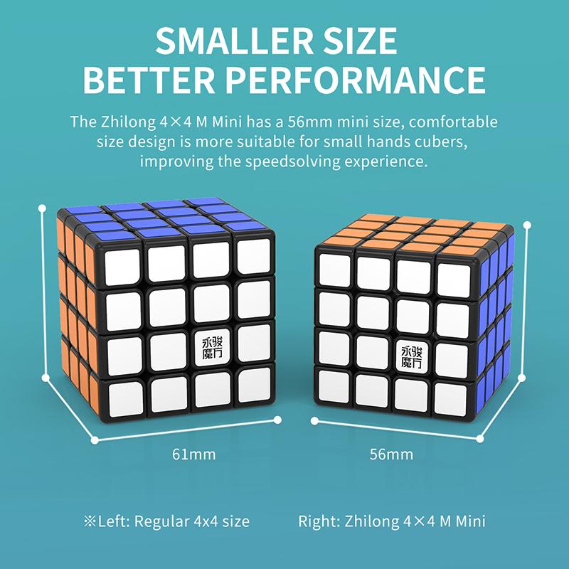 Non-Toxic Yongjun Zhilong Mini 4X4X4 Magnetic Speed Cube Professional Magic Cubes Puzzle Toys 4X4 Cubo Magico