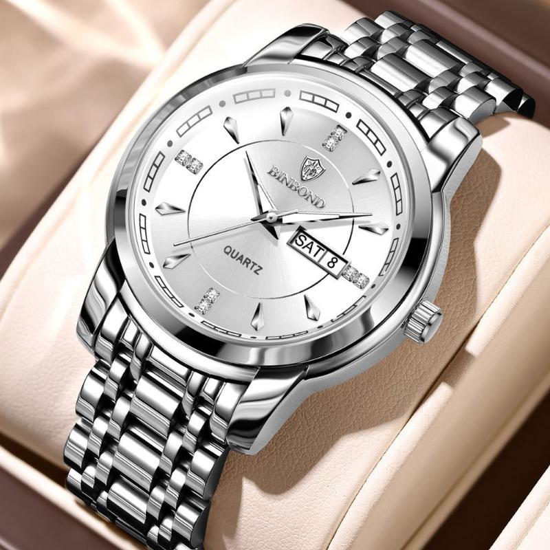 New waterproof business style men's watch luminous calendar men's sports high-end domineering stainless steel watch