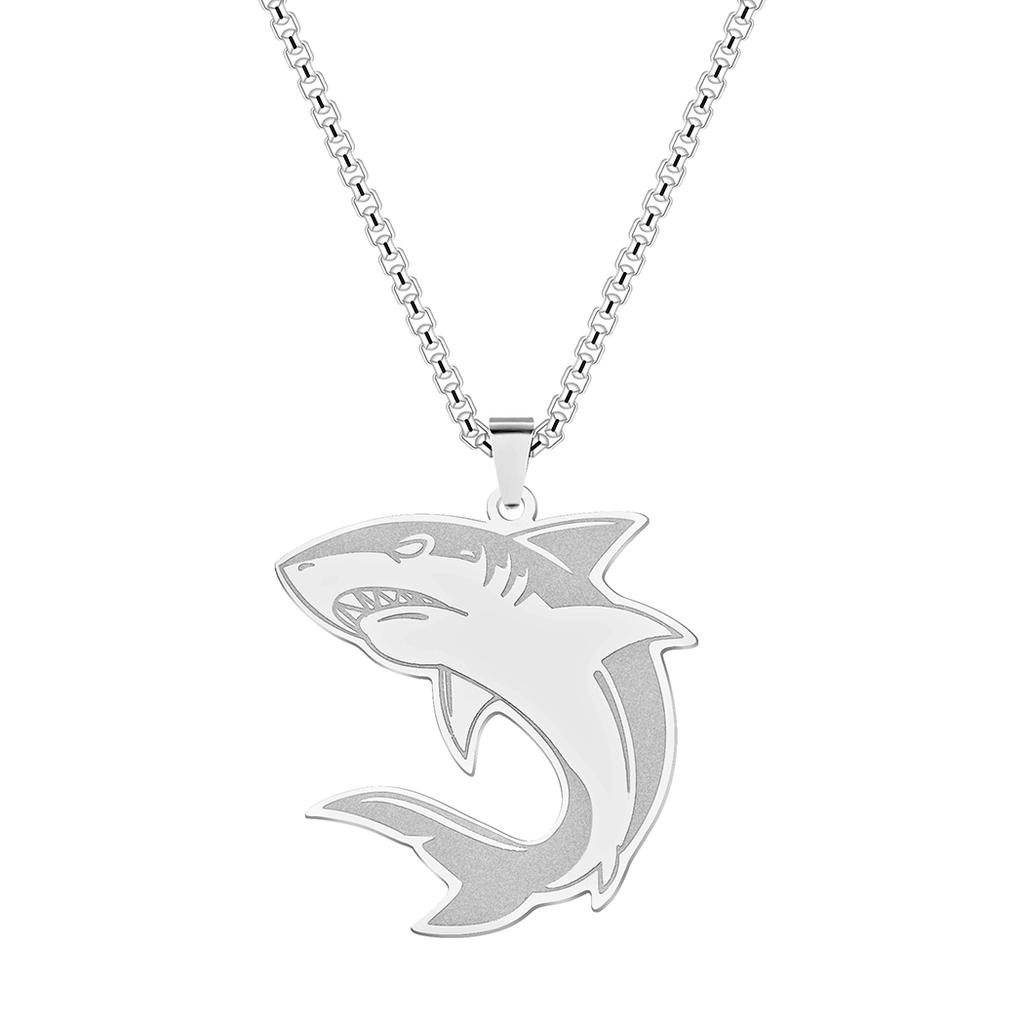 Fashion Shark Necklace Pendant Stainless Jewelry Punk Clavicle Chain Shark charm Pendant Necklaces for Women Party