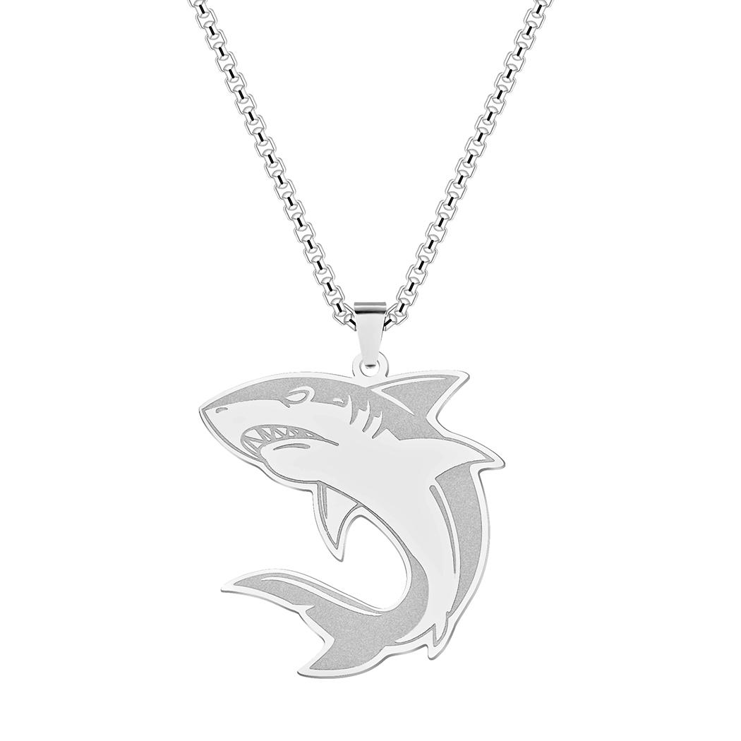 

Fashion Shark Necklace Pendant Stainless Jewelry Punk Clavicle Chain Shark charm Pendant Necklaces for Women Party