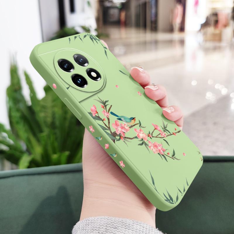 Falling Sakura Phone Case For Oneplus 13 13R 12 12R 11 11R 10 10R 10T 9R 9RT 9 8T 8 7 7T Pro 5G Liquid Silicone Cover