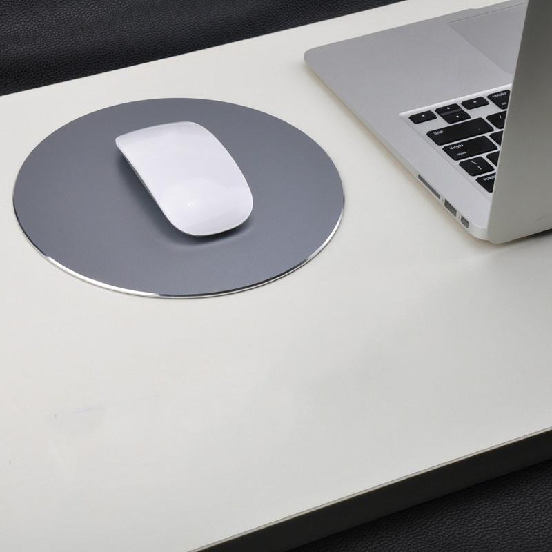 1pcs Round Gaming Mouse Pad Aluminum Alloy Metal Mouse Pad