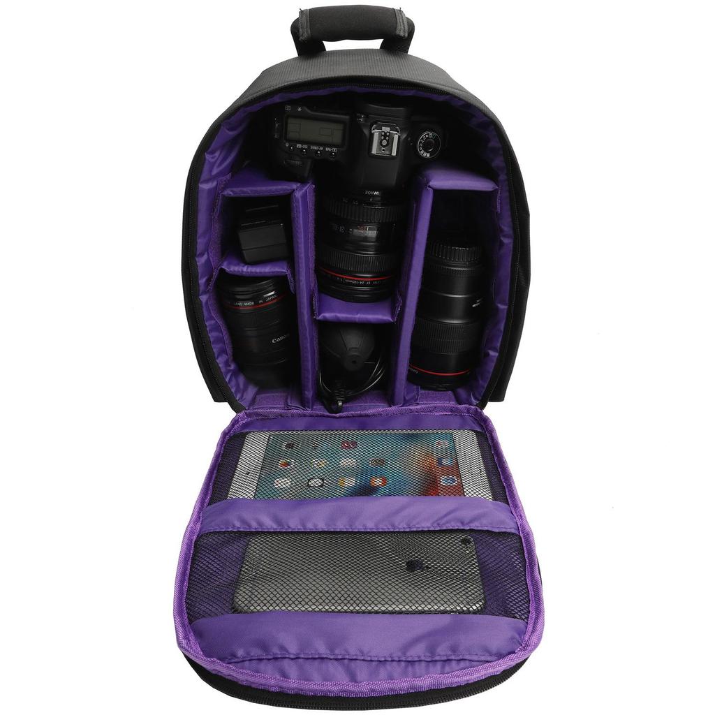 Waterproof, Wear-resistant DSLR Camera Backpack with Layered Lens Storage