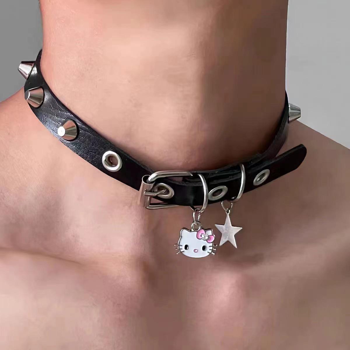 

Панк Стиль Хип-Хоп Ожерелье-Чокер для Мужчин - Высококлассная Цепочка на Ключицу, Ювелирные Изделия Y2K Субкультуры, Сладкий и Крутой Воротник