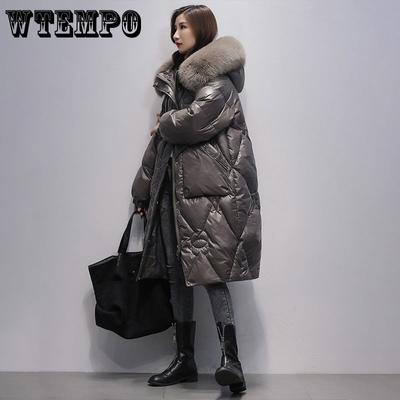 Naiste puuvillane sulejope, keskmise pikkusega paksendatud mantel, soe, suur karusnahast krae üleriided talveks