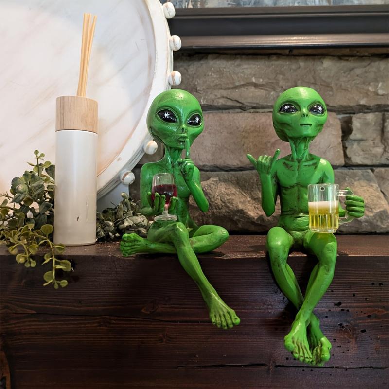 Alien Resin Statue Ornament Alien Garden Sculptures & Statues Yard Best Art Decor For Indoor Outdoor Home Or Office Collectible