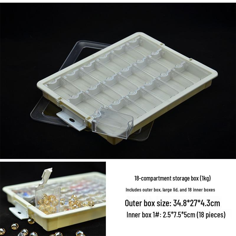 Glass Seed Bead Organizer: 64-Compartment Transparent DIY Jewelry Storage Box
