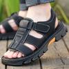 Men's Classic Casual Sandals, Head Layer Cowhide Leather Comfortable and Durable, Beach Vacation Shoes, Non-slip Soft Bottom Outdoor Hollow Sandals