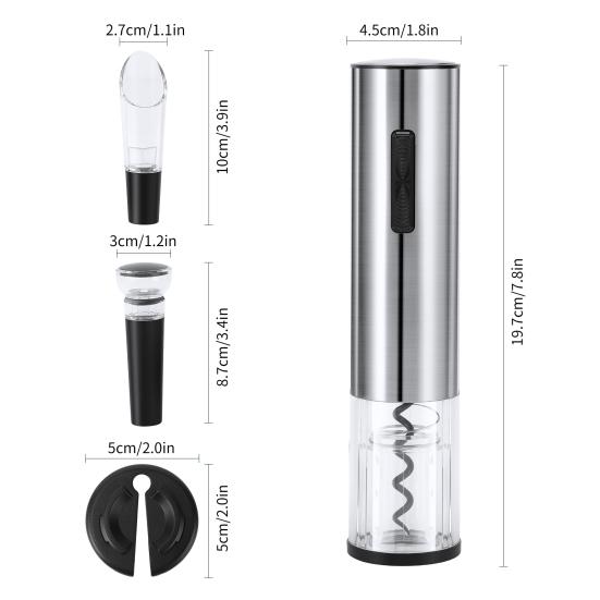 Electric Wine Opener Set Rechargeable Bottle Opener Corkscrew with Wine Aerator Pourer Foil