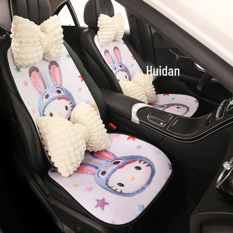 Cartoon Kitten Car Seat Cushion for All Seasons - Fits Volkswagen ID3, Lavida, Sagitar, Tiguan L, Tayron